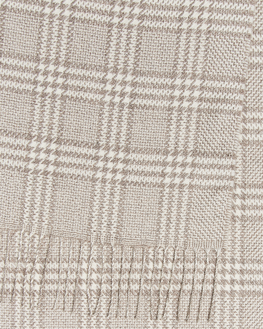 Heren | Piacenza Cashmere Cashmere/Silk Houndstooth Scarf Light Beige | Piacenza Cashmere | Cashmere/Silk Houndstooth Scarf Light Beige