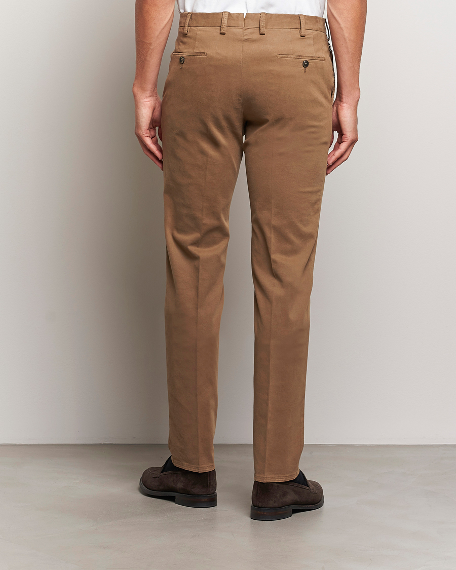 Heren | Broeken | PT01 | Slim Fit Pleated Cotton Trousers Brown