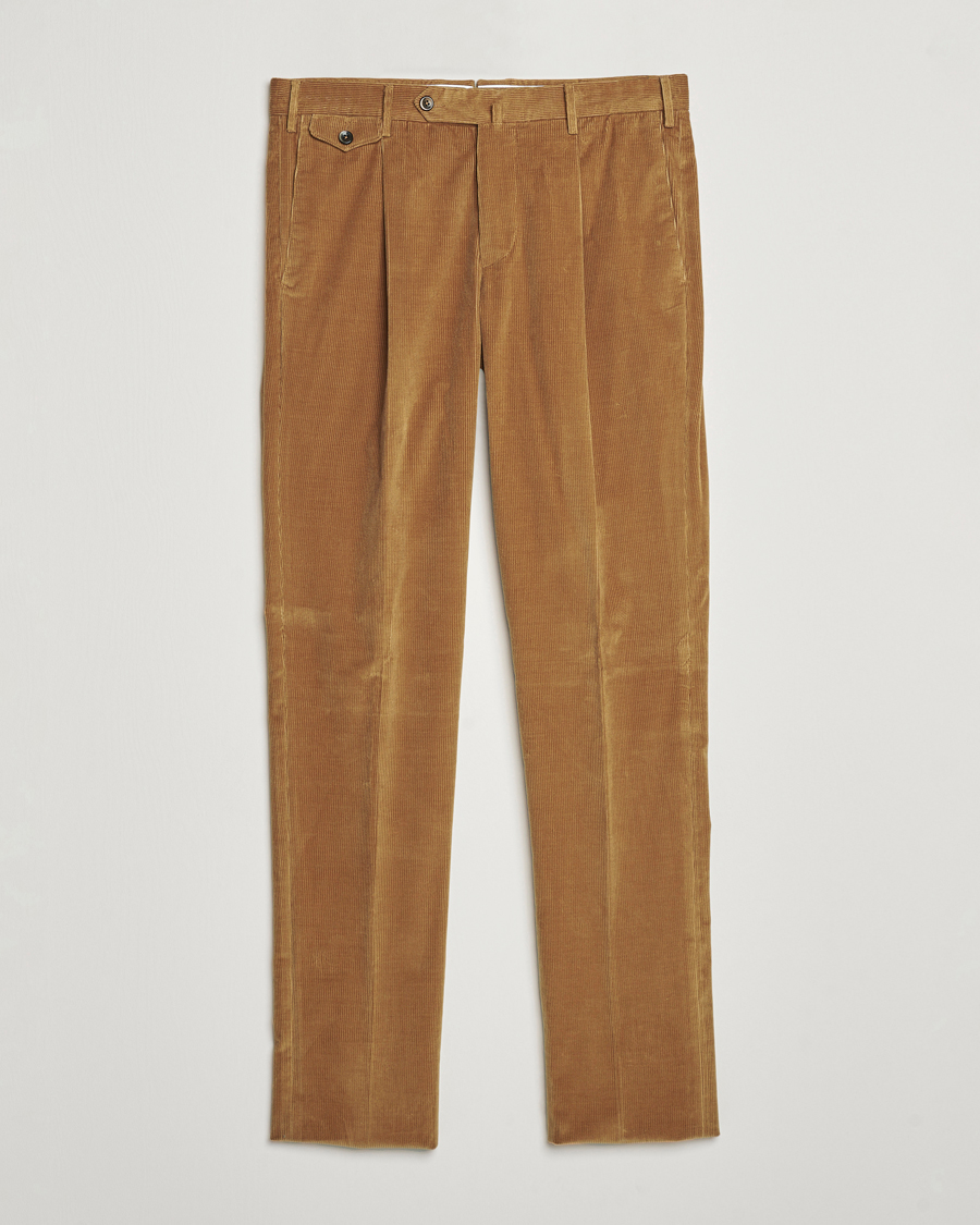 Heren | Broeken | PT01 | Slim Fit Corduroy Trousers Brown