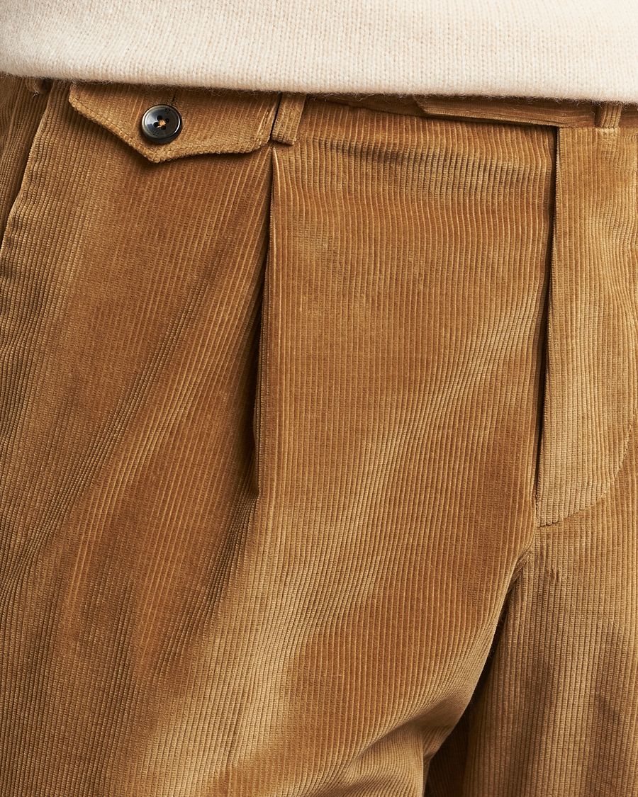 Heren | Broeken | PT01 | Slim Fit Corduroy Trousers Brown