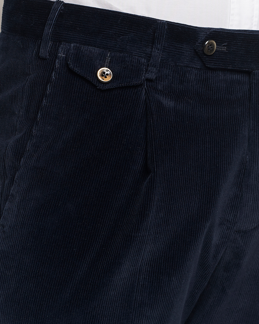 Heren | Broeken | PT01 | Slim Fit Corduroy Trousers Navy