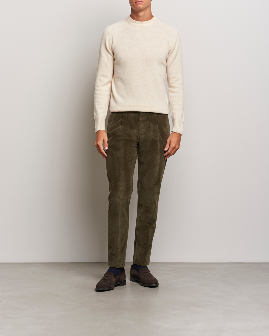 Heren | Broeken | PT01 | Slim Fit Corduroy Trousers Dark Green