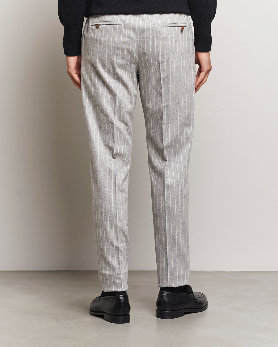 Heren | Broeken | PT01 | Slim Fit Wool/Cashmere Drawstring Trousers Light Grey
