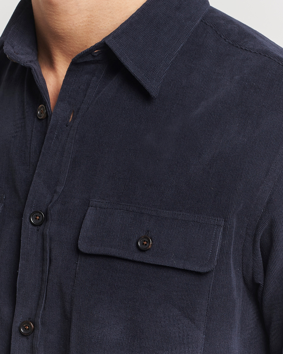 Heren | Overhemden | Ralph Lauren Purple Label | Cotton/Cashmere Corduroy Overshirt Navy
