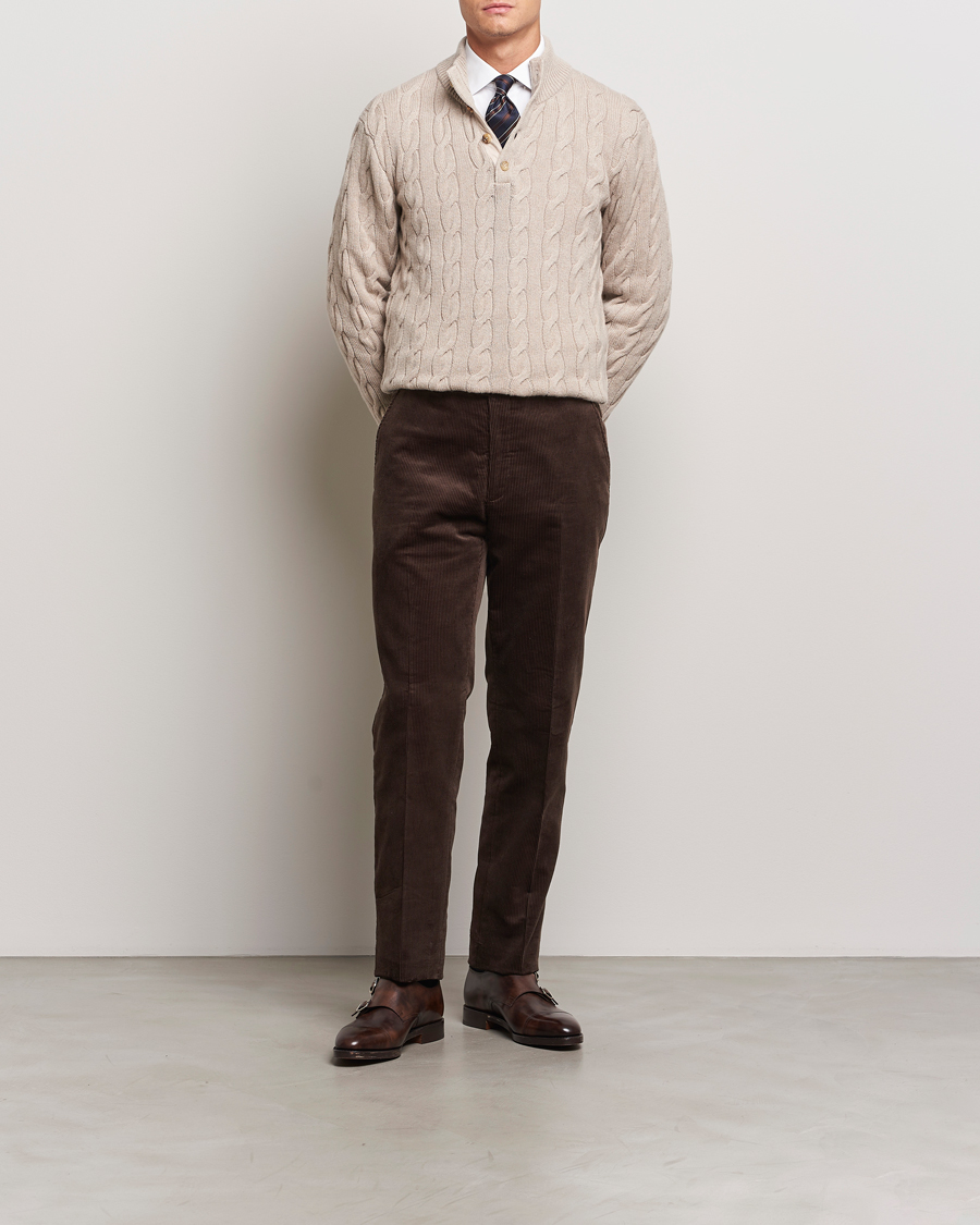 Heren | Broeken | Ralph Lauren Purple Label | Wale Corduroy Trousers Brown