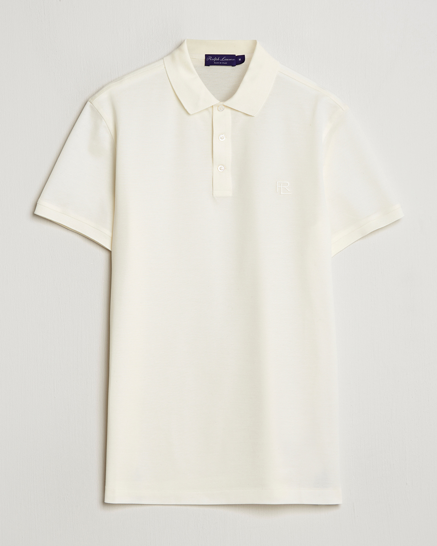 Heren | Polo's | Ralph Lauren Purple Label | Monogram Logo Polo Off White
