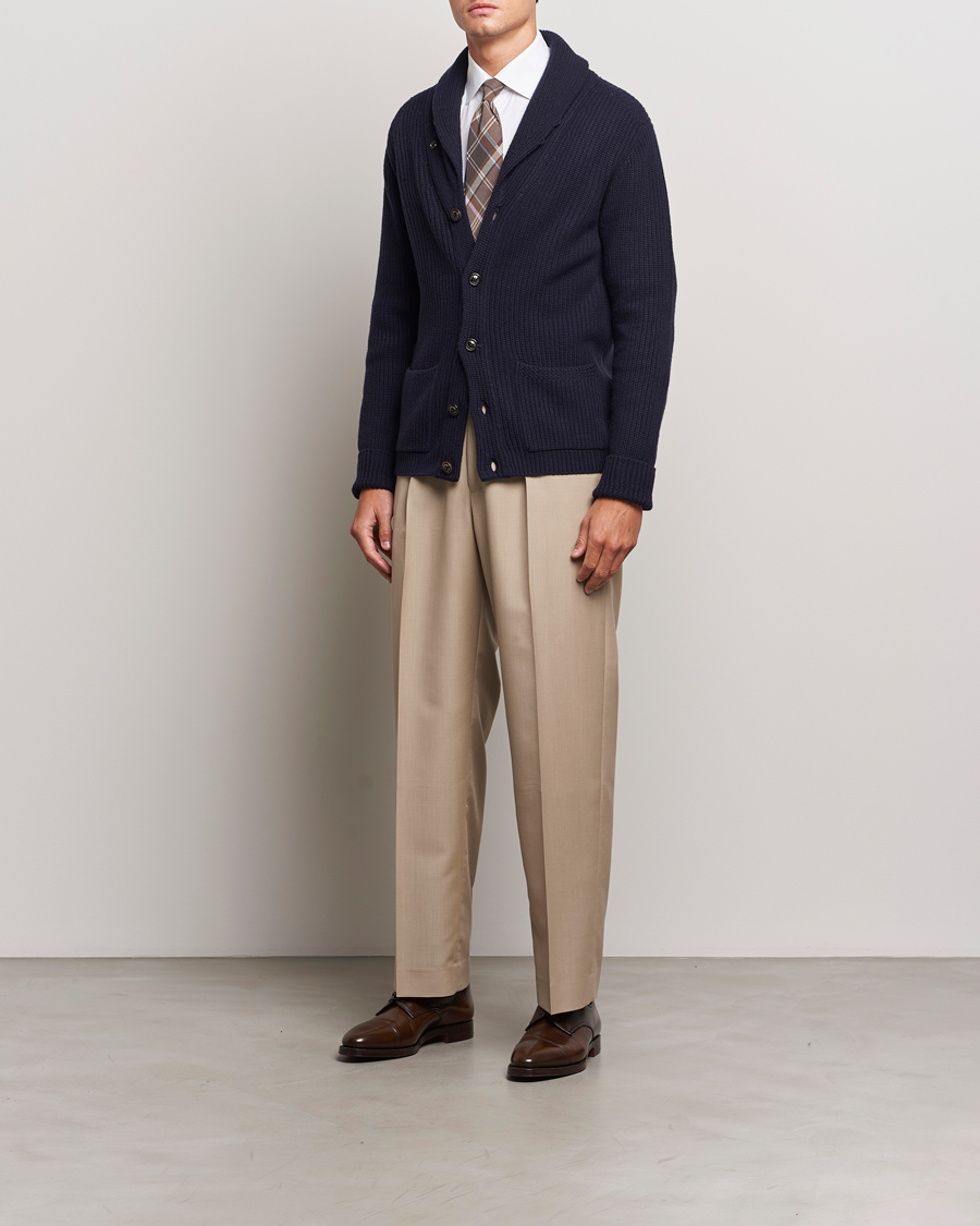 Heren | Truien | Ralph Lauren Purple Label | Cashmere Shawl Cardigan Navy