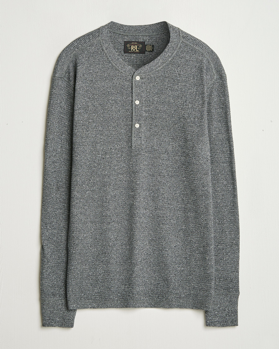Heren | Truien | RRL | Long Sleeve Henley Charcoal Heather