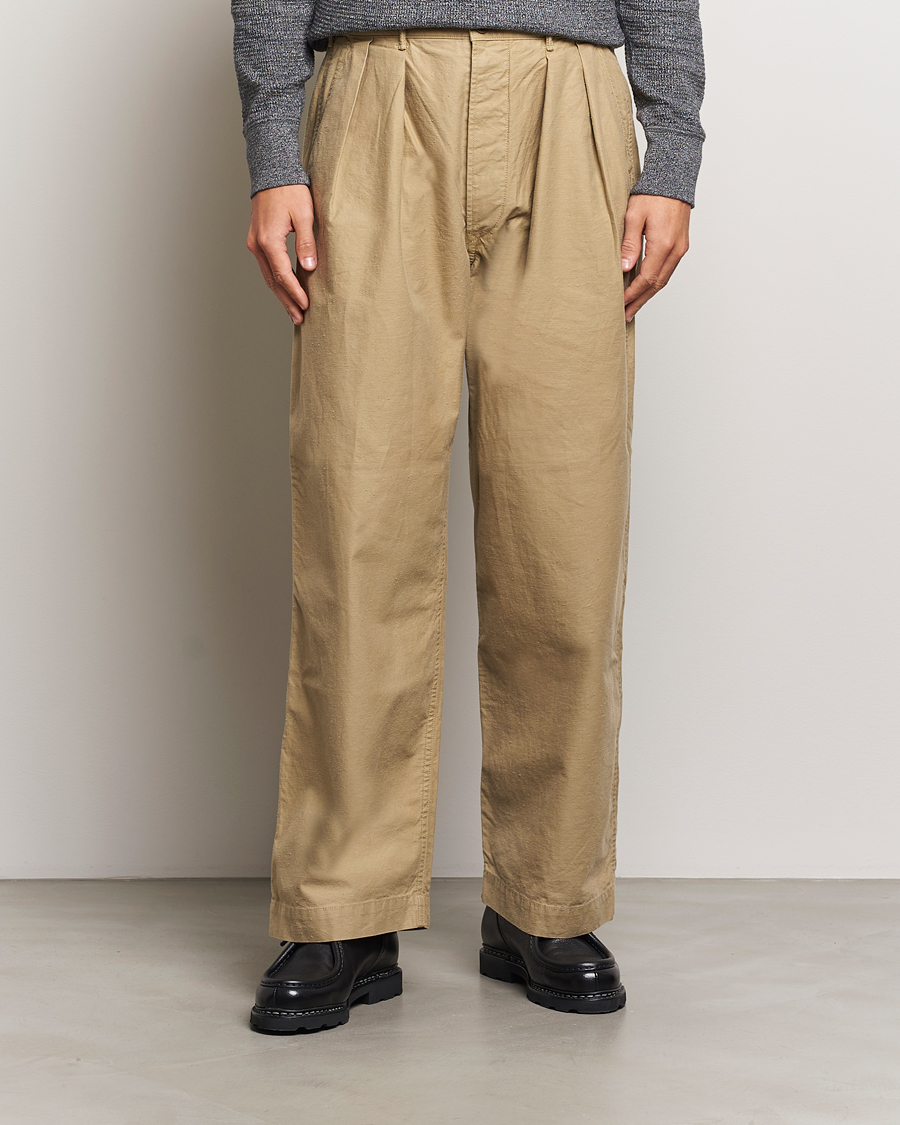Heren | Broeken | RRL | Hawkes Pleated Chinos Khaki
