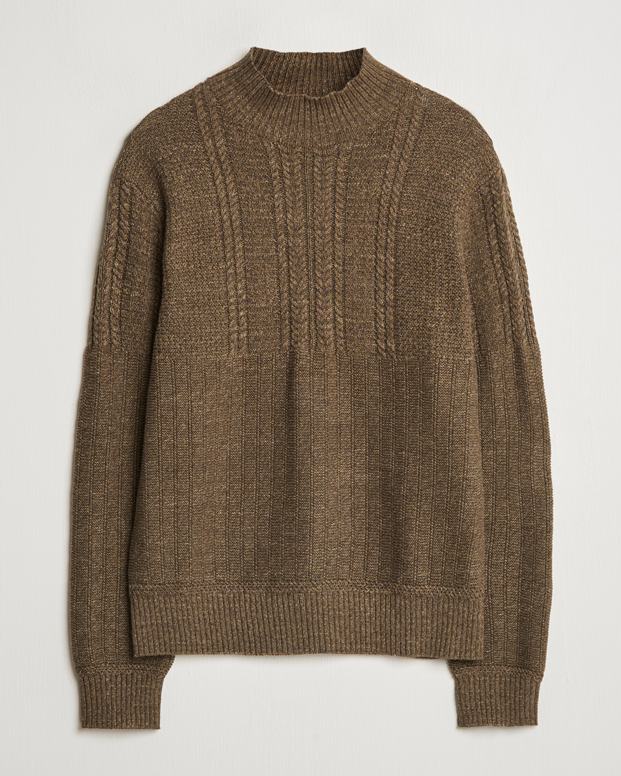 Heren | Truien | RRL | Mock Neck Pullover Olive Heather