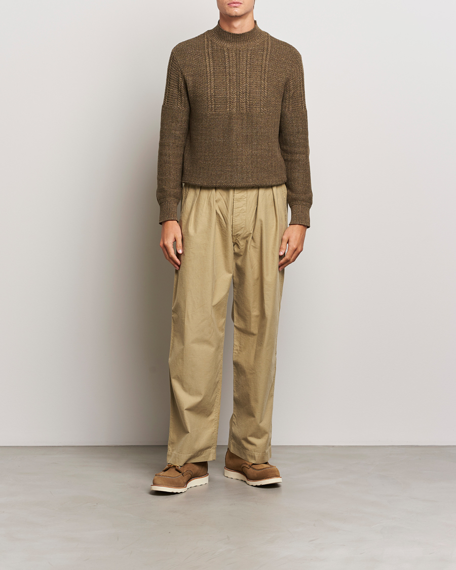 Heren | Truien | RRL | Mock Neck Pullover Olive Heather