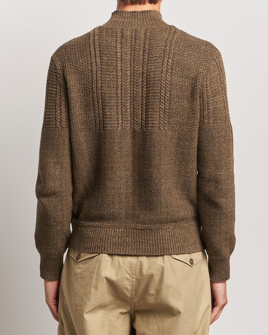 Heren | Truien | RRL | Mock Neck Pullover Olive Heather