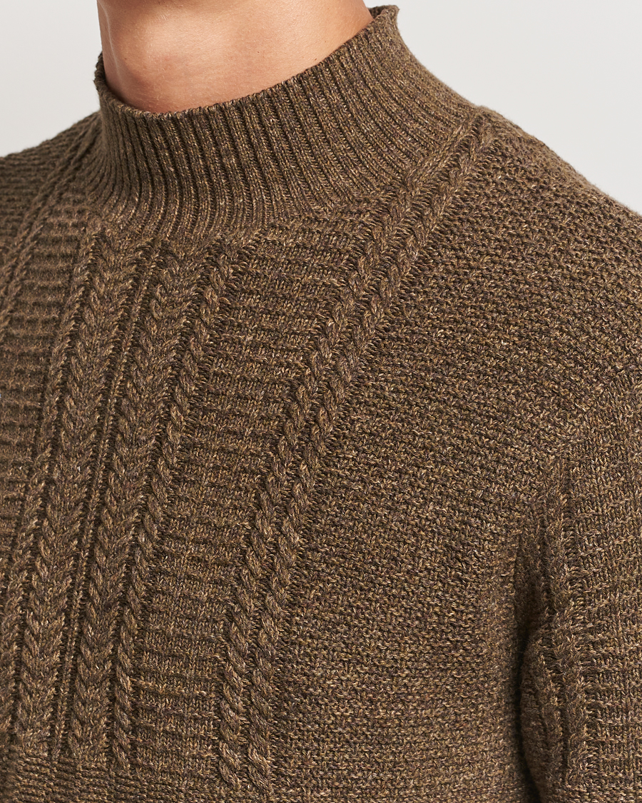 Heren | Truien | RRL | Mock Neck Pullover Olive Heather