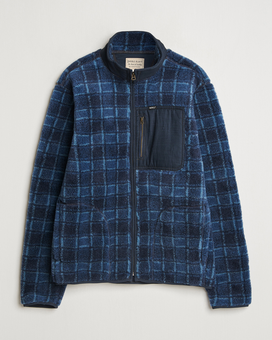 Heren | Truien | RRL | Gabe Fleece Full Zip Navy Plaid
