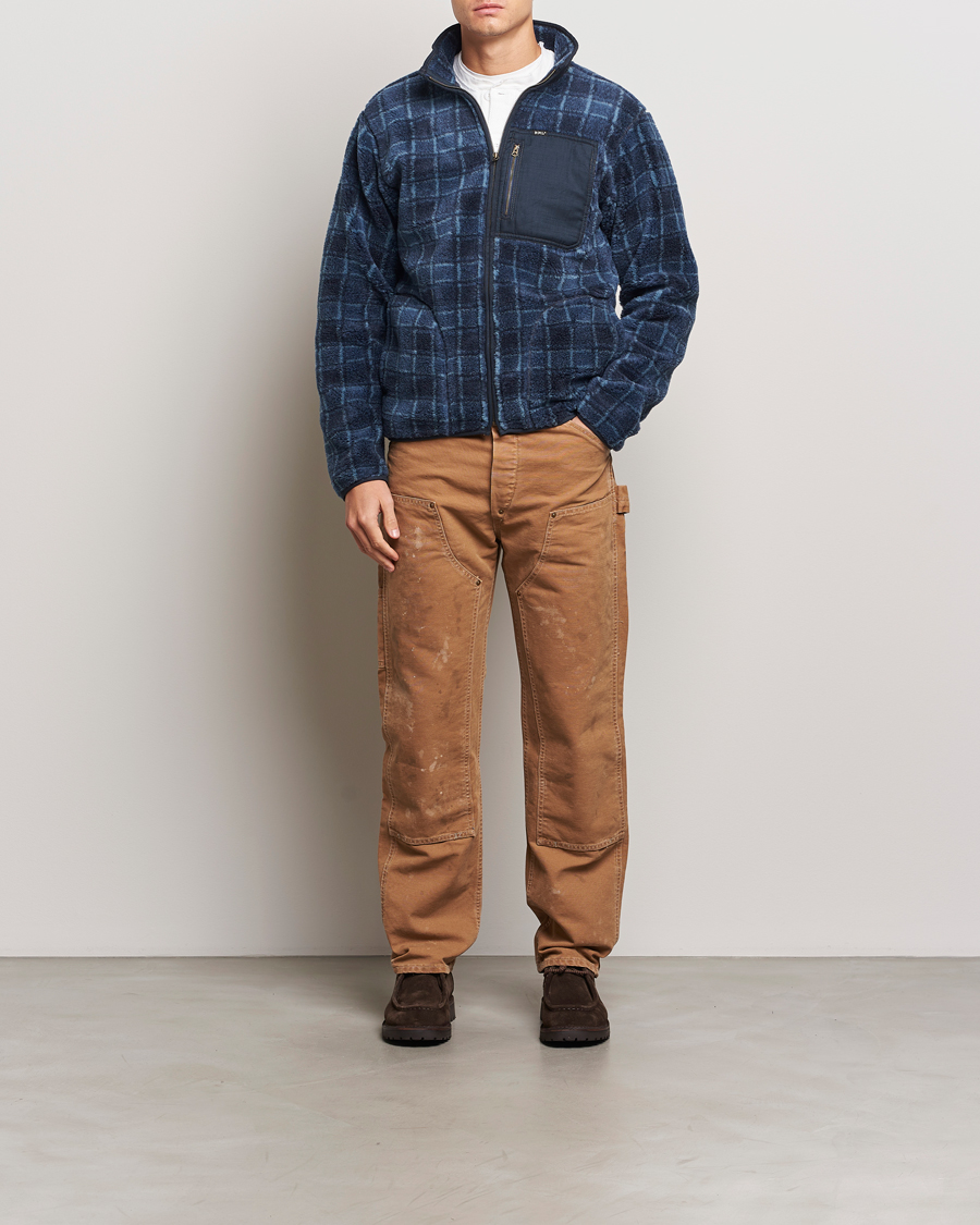 Heren | Truien | RRL | Gabe Fleece Full Zip Navy Plaid