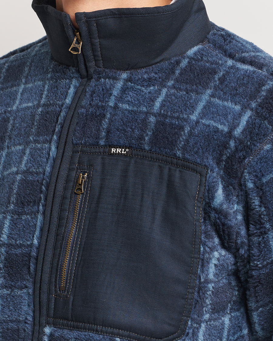 Heren | Truien | RRL | Gabe Fleece Full Zip Navy Plaid