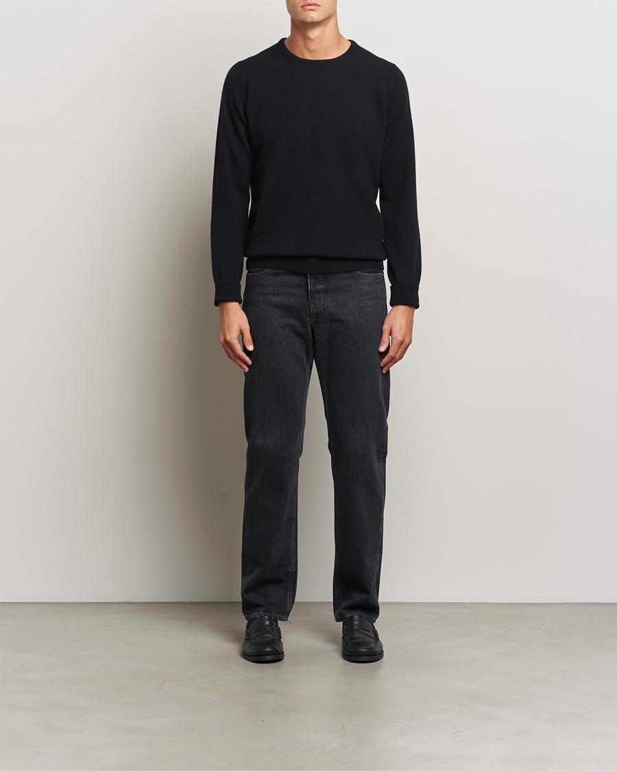Heren | Truien | William Lockie | Rob Lambswool Crewneck Black