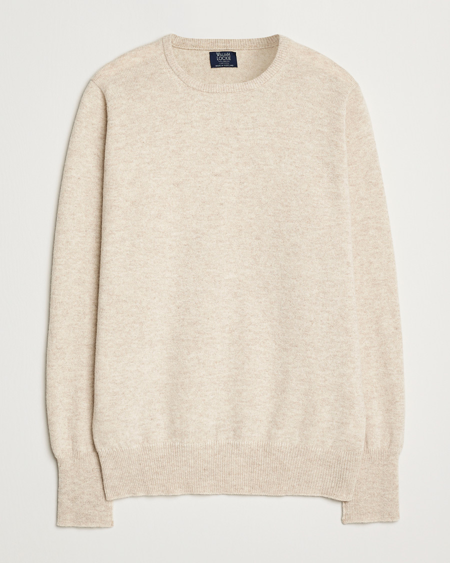 Heren | Truien | William Lockie | Rob Lambswool Crewneck Linen