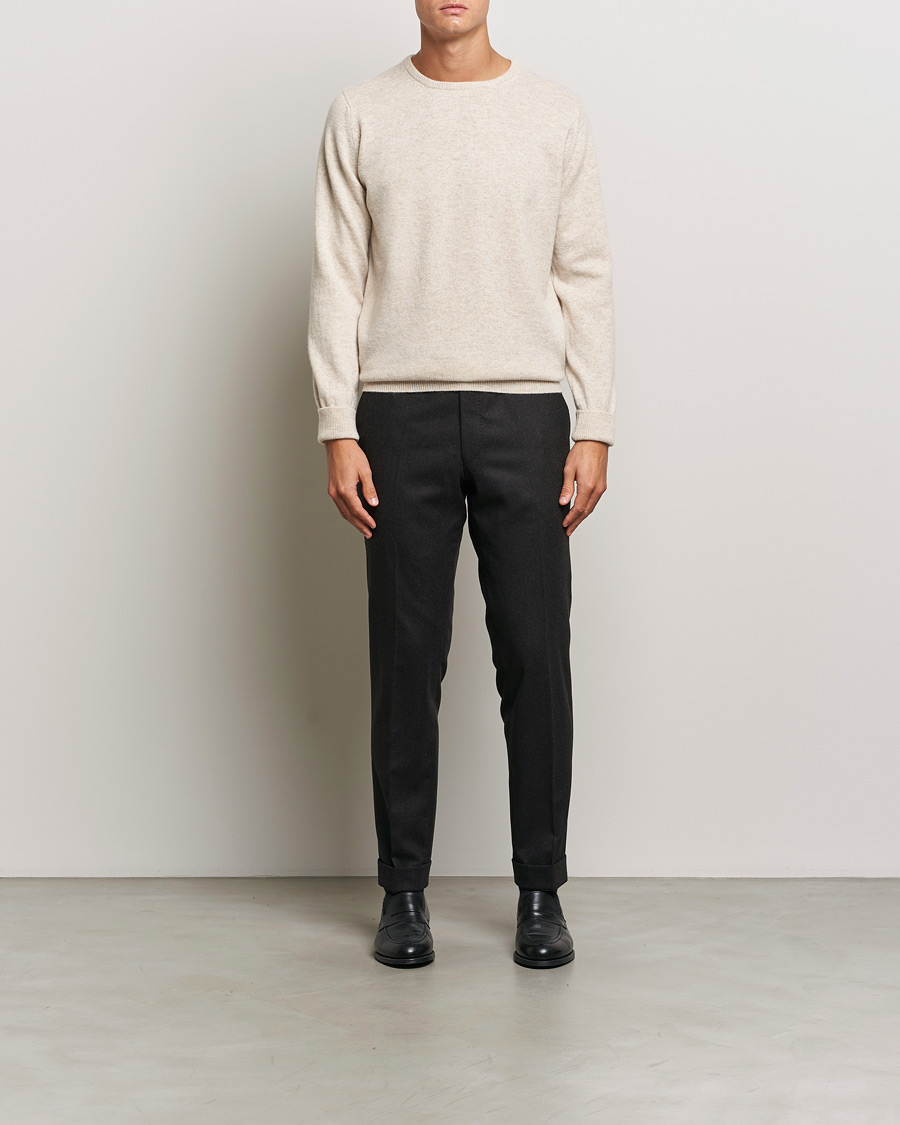 Heren | Truien | William Lockie | Rob Lambswool Crewneck Linen