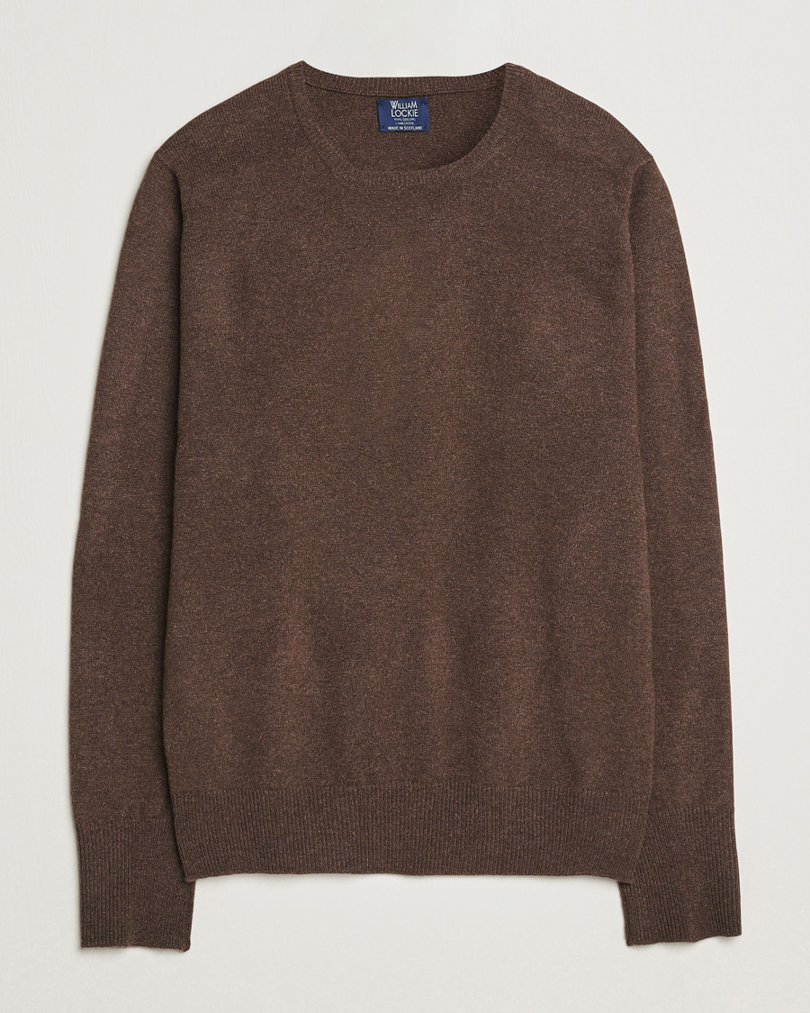 Heren | Truien | William Lockie | Rob Lambswool Crewneck Mocha