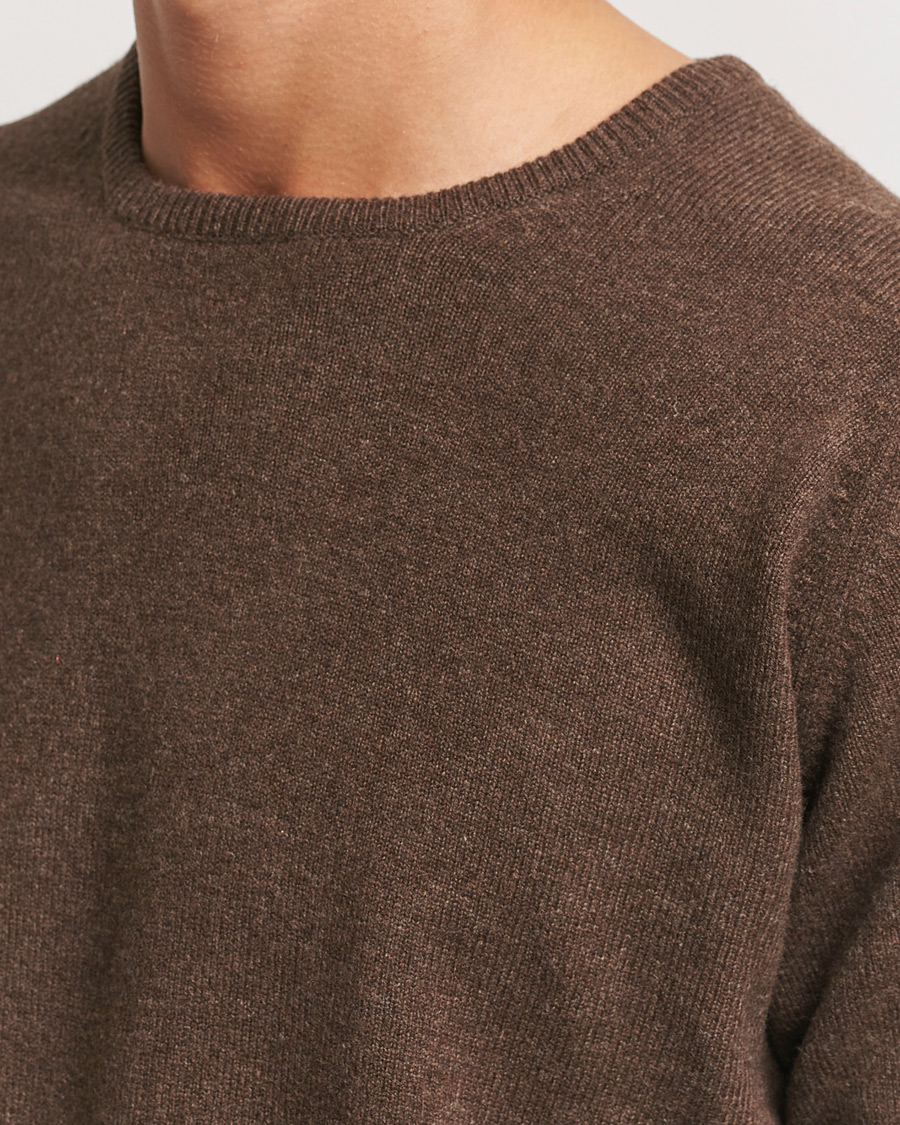 Heren | Truien | William Lockie | Rob Lambswool Crewneck Mocha