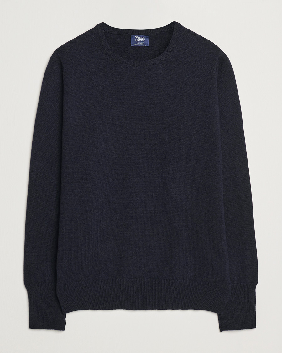 Heren | Truien | William Lockie | Rob Lambswool Crewneck Navy