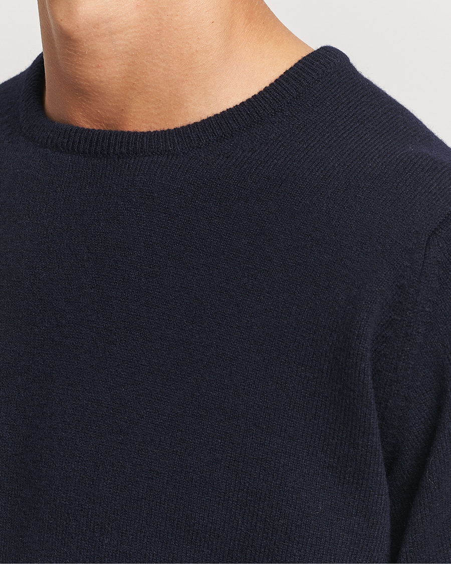 Heren | Truien | William Lockie | Rob Lambswool Crewneck Navy