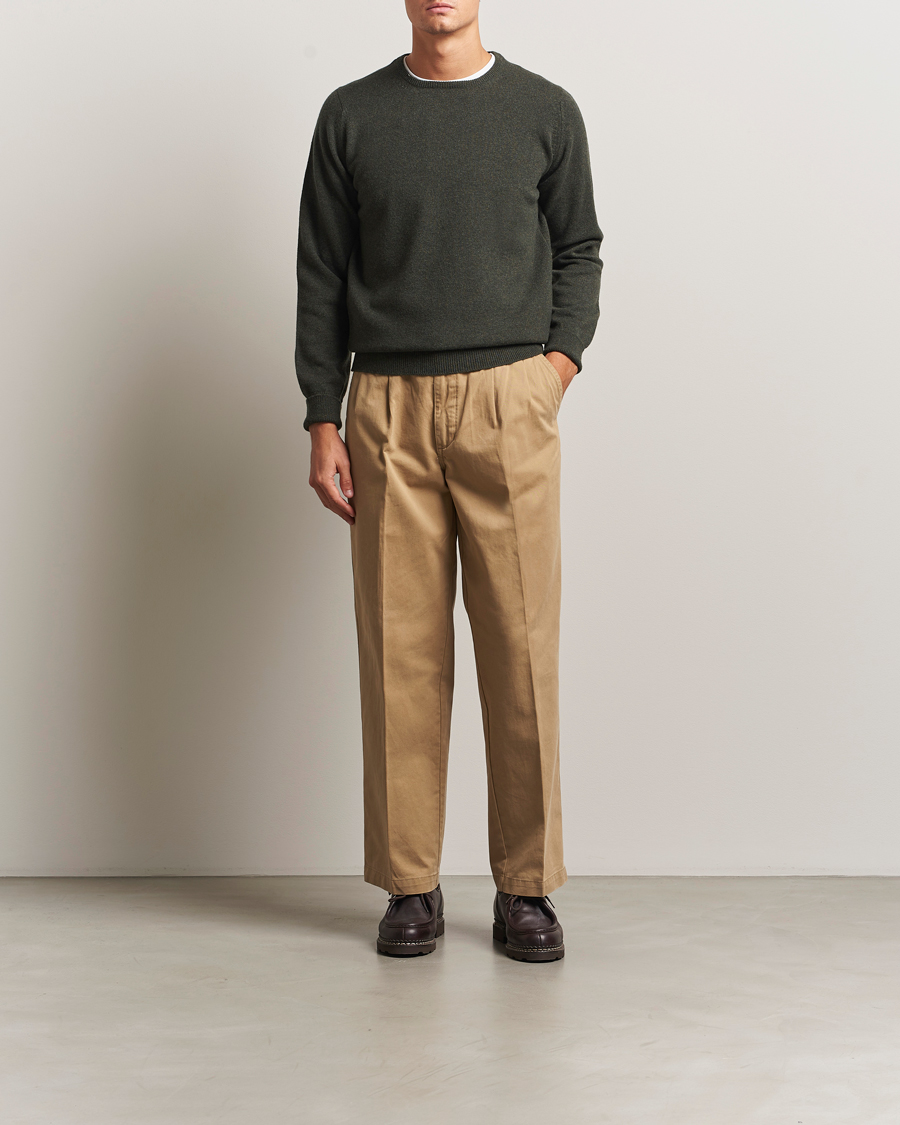 Heren | Truien | William Lockie | Rob Lambswool Crewneck Seaweed