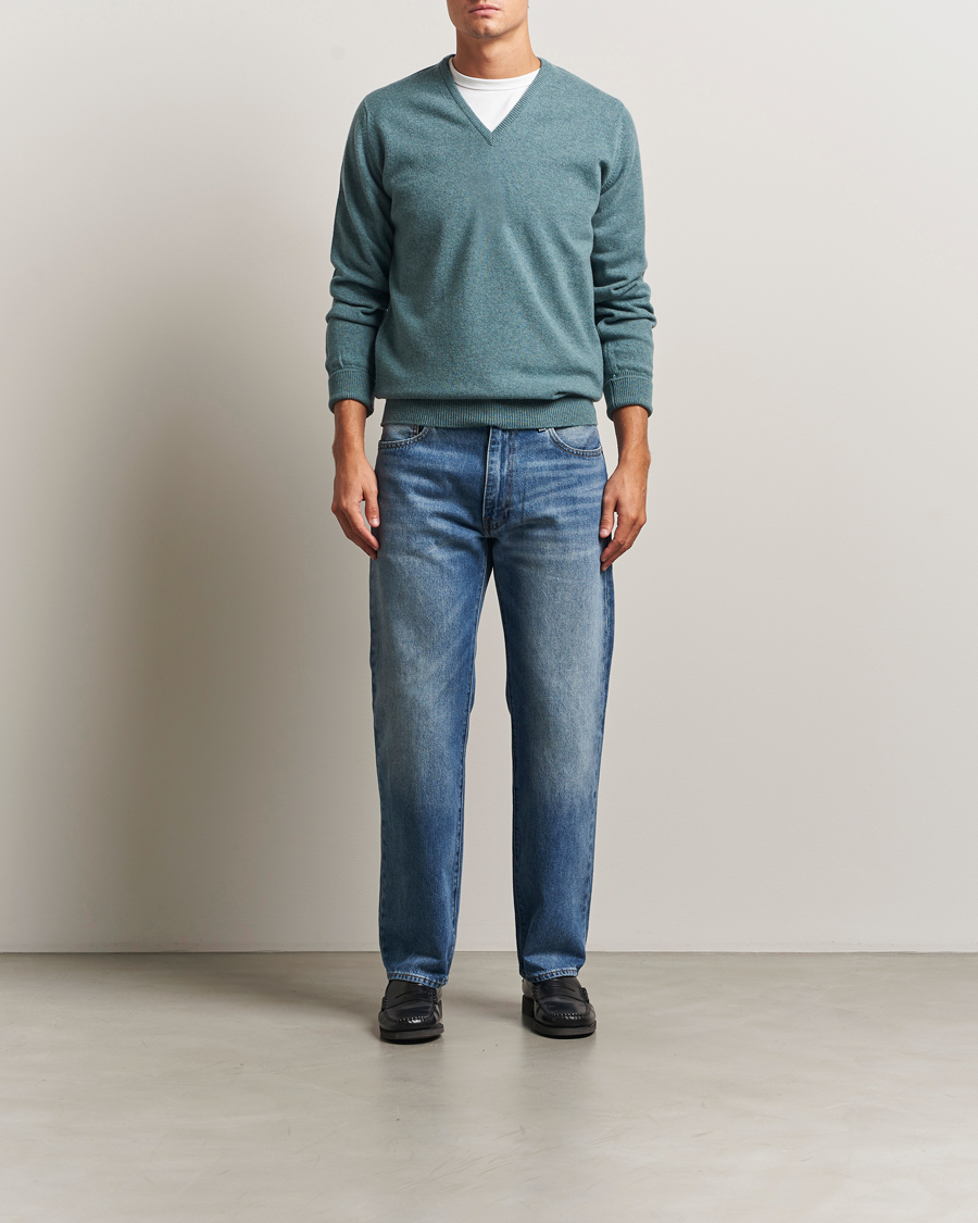 Heren | Truien | William Lockie | Rob Lambswool V-Neck Caspian