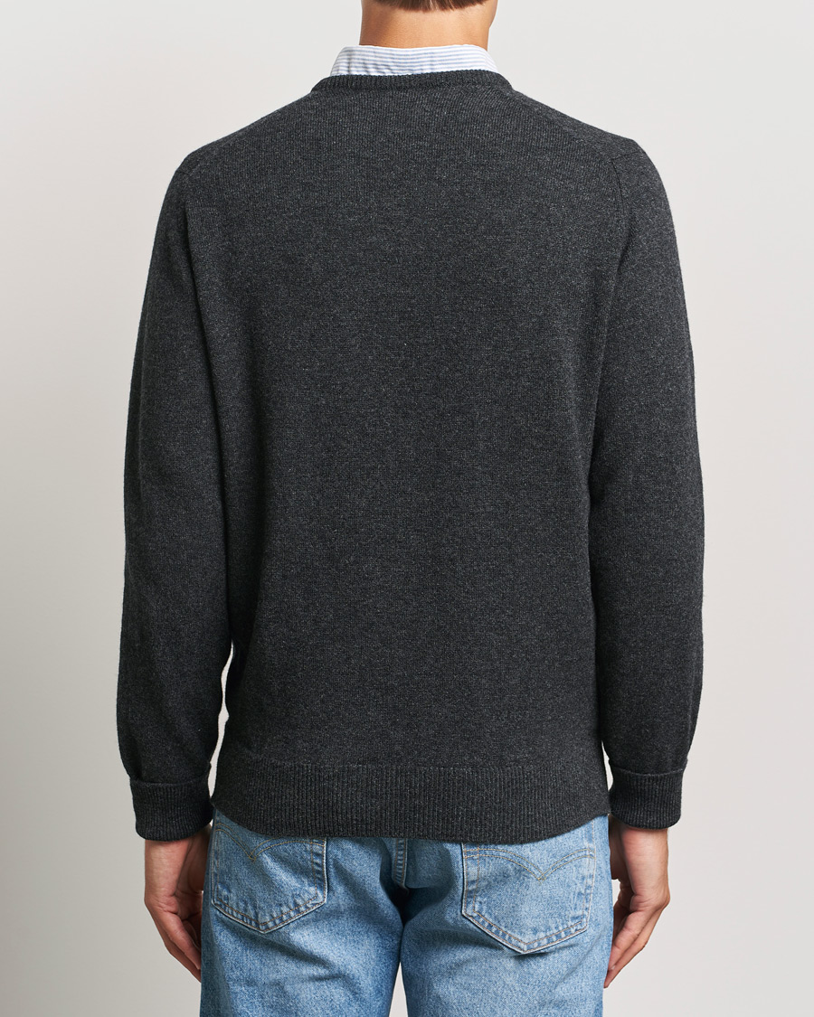 Heren | Truien | William Lockie | Rob Lambswool V-Neck Charcoal