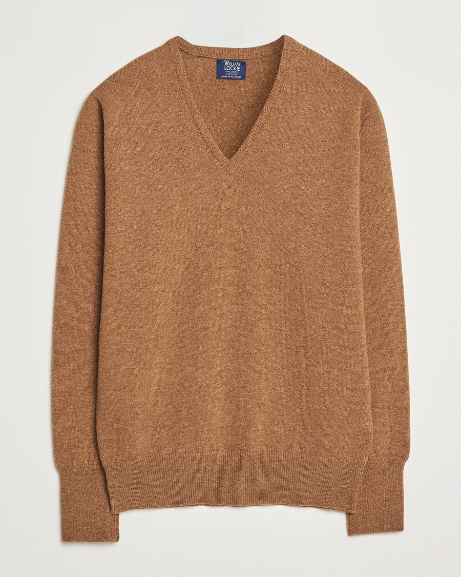 Heren | Truien | William Lockie | Rob Lambswool V-Neck Savannah