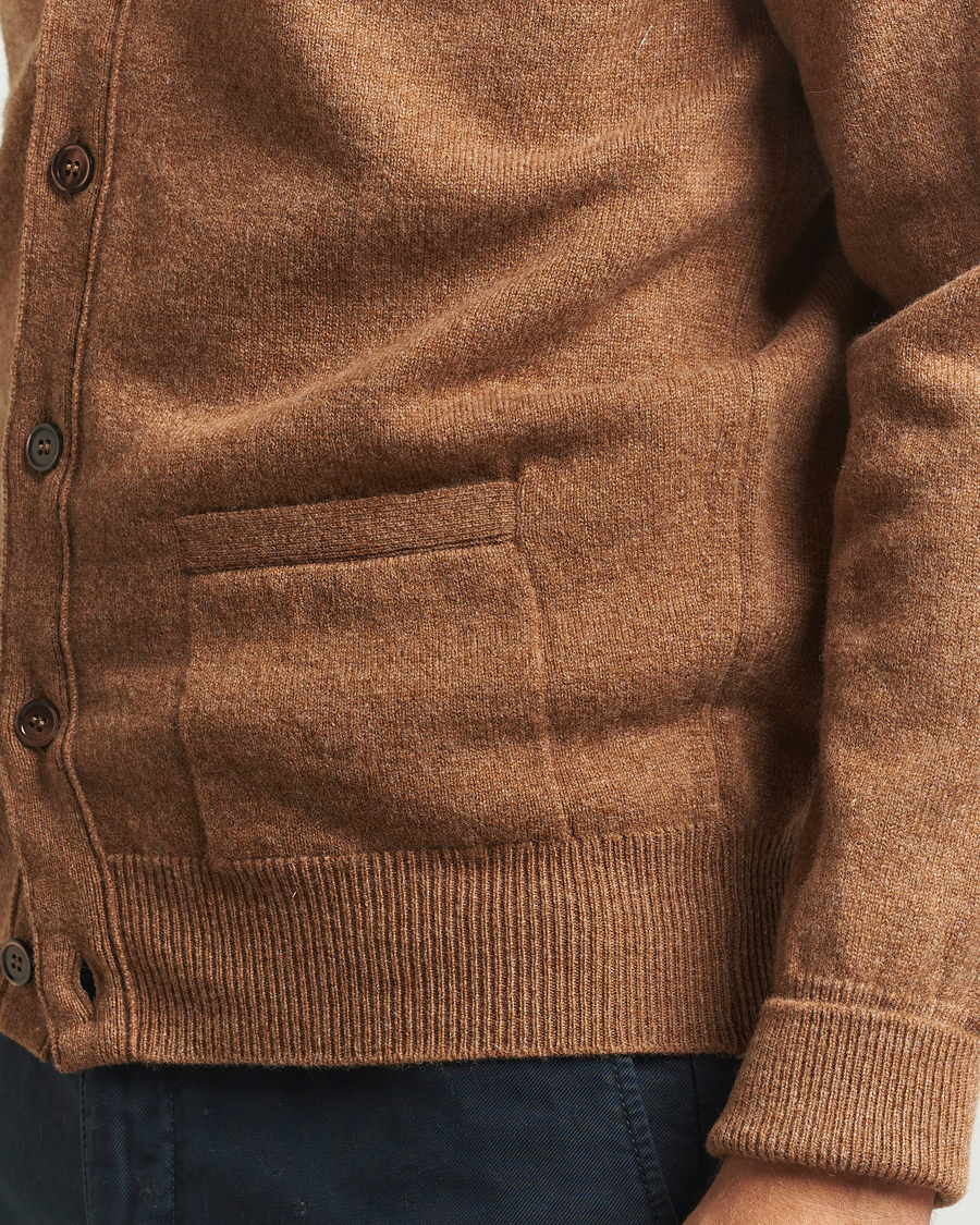 Heren | Truien | William Lockie | Rob Lambswool Cardigan Driftwood