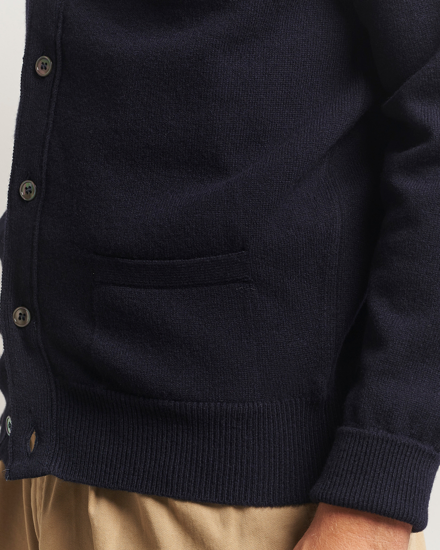 Heren | Truien | William Lockie | Rob Lambswool Cardigan Navy