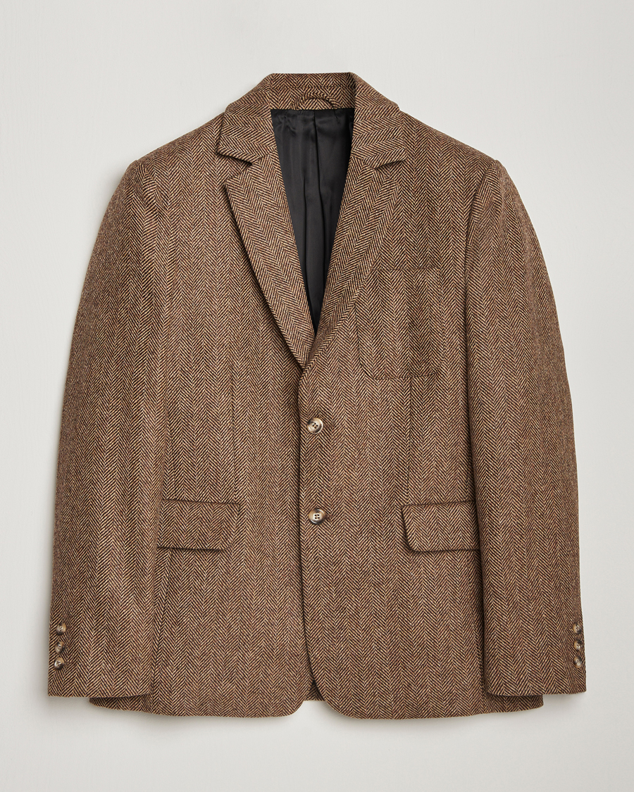 Heren | Blazers | Palmes | Blaze Herringbone Wool Sport Coat Brown