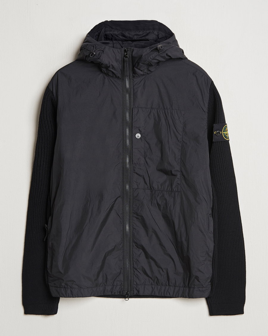 Heren | Jassen | Stone Island | Crinkle Reps Hybrid Wool Jacket Black