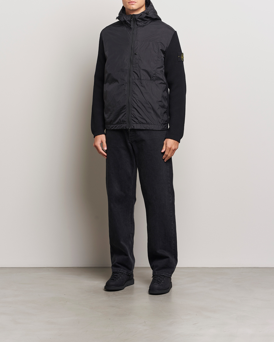 Heren | Jassen | Stone Island | Crinkle Reps Hybrid Wool Jacket Black