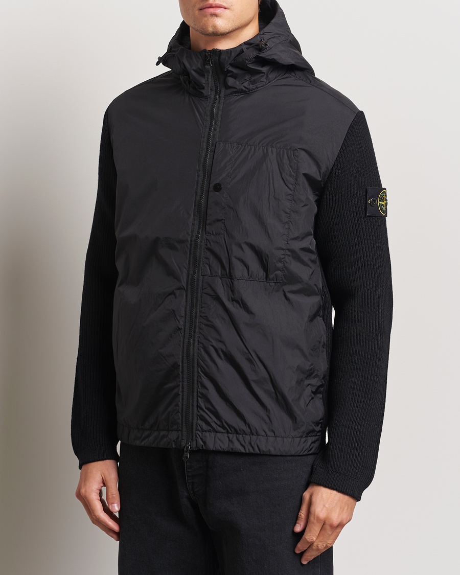 Heren | Jassen | Stone Island | Crinkle Reps Hybrid Wool Jacket Black