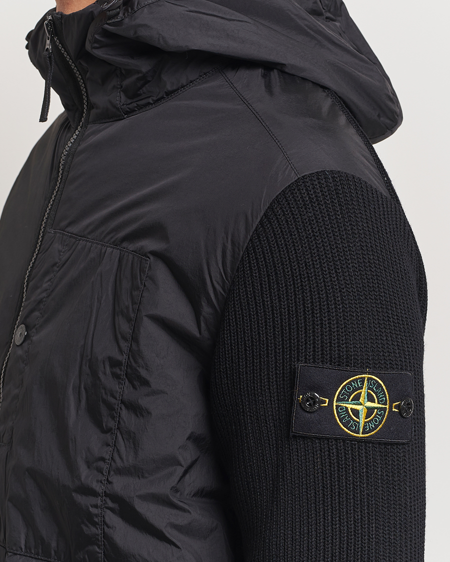Heren | Jassen | Stone Island | Crinkle Reps Hybrid Wool Jacket Black