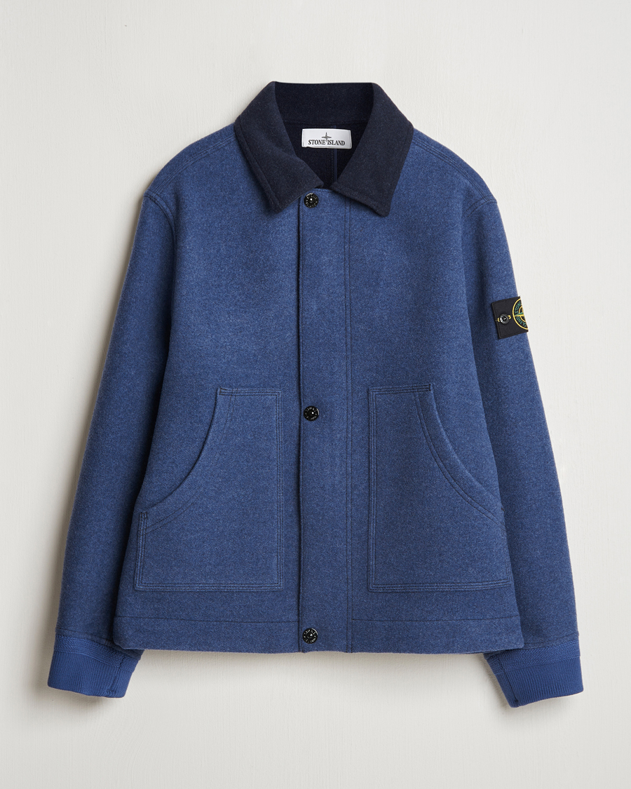 Heren | Jassen | Stone Island | Panno Speciale Wool Nylon Jacket Royal Blue