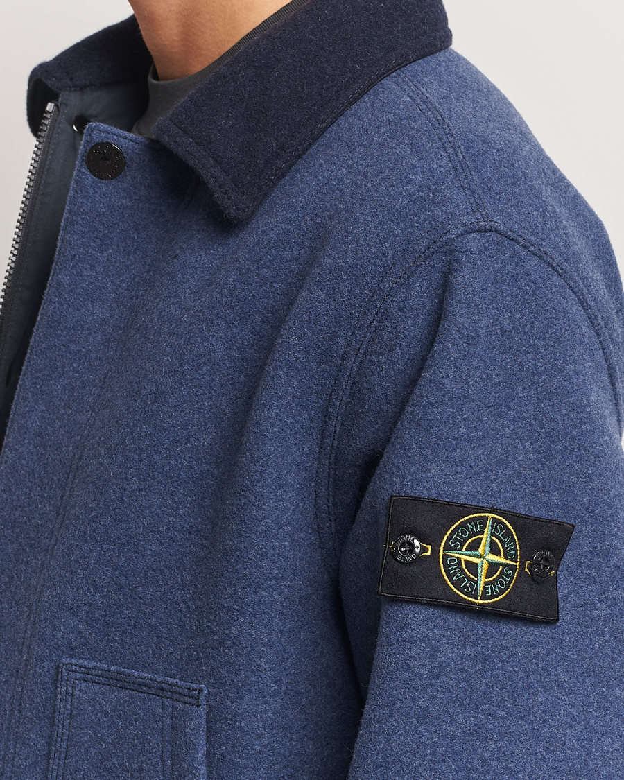 Heren | Jassen | Stone Island | Panno Speciale Wool Nylon Jacket Royal Blue