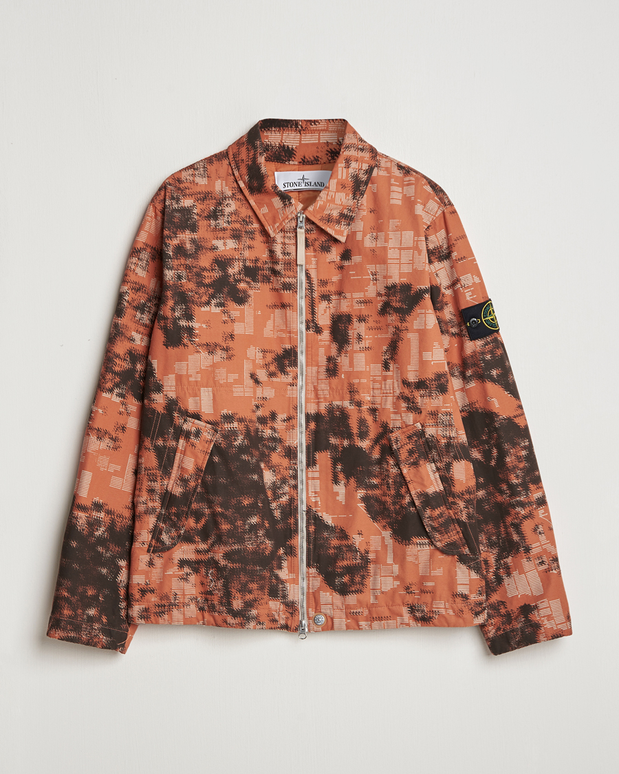 Heren | Jassen | Stone Island | David Light TC Garment Dyed Camo Jacket Orange
