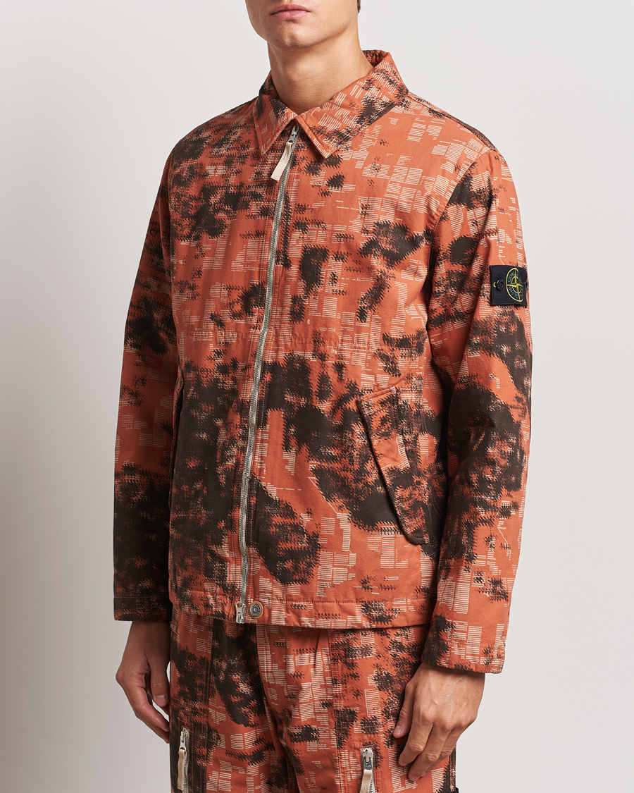 Heren | Jassen | Stone Island | David Light TC Garment Dyed Camo Jacket Orange