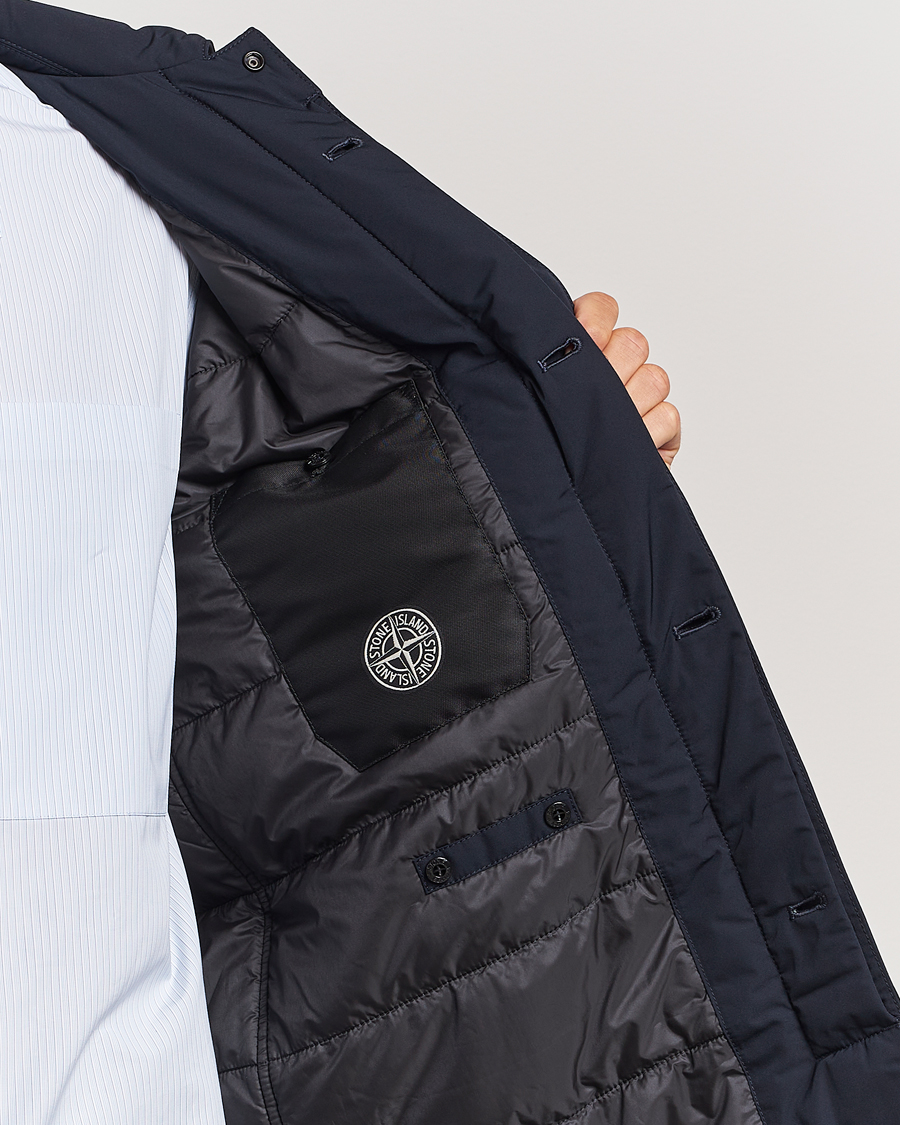 Heren | Jassen | Stone Island | Micro Twill Padded Coat Navy Blue