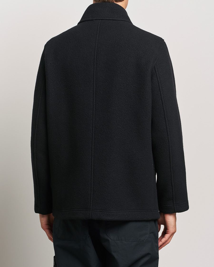 Heren | Jassen | Stone Island | Ghost Wool/Cashmere Peacoat Black