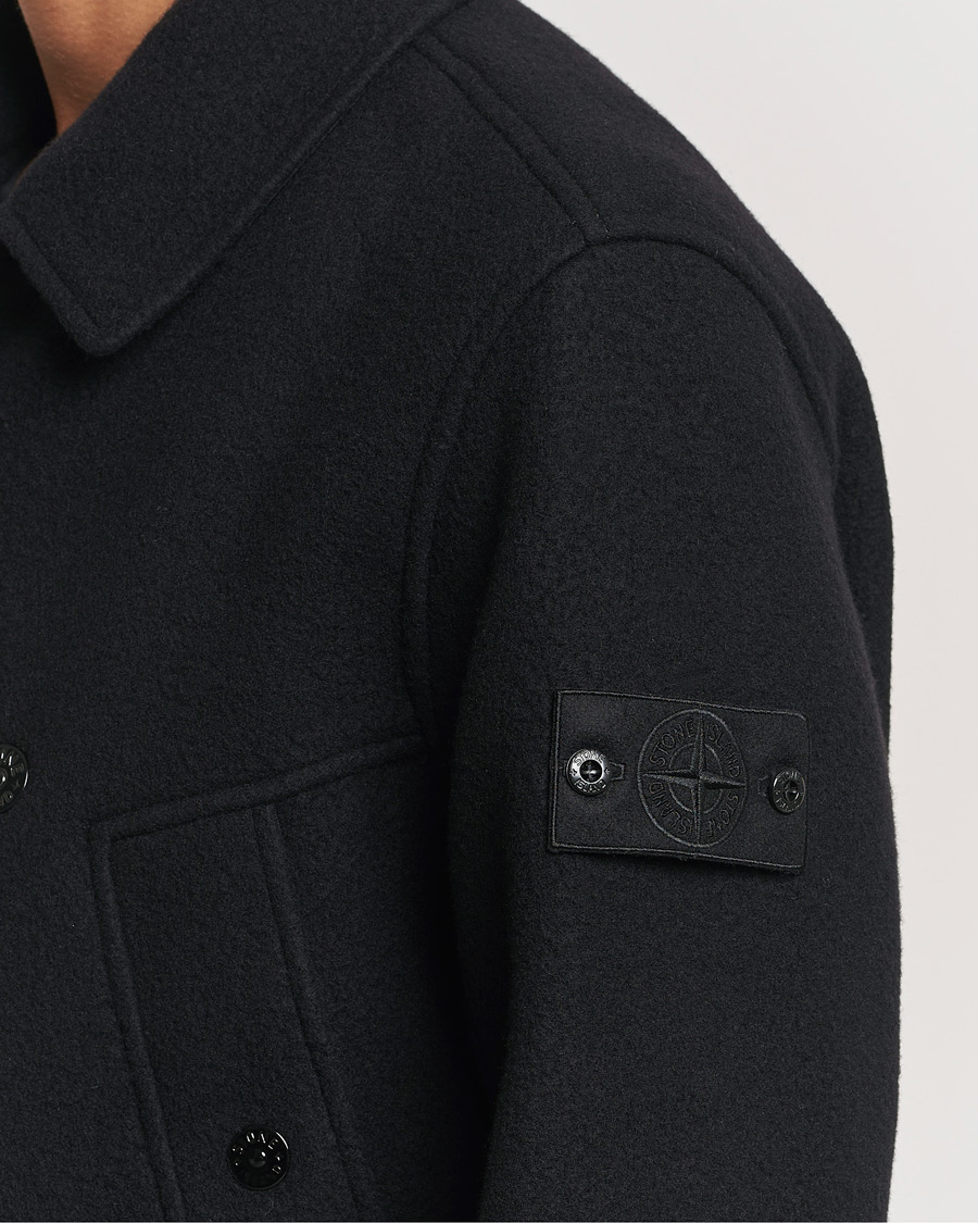 Heren | Jassen | Stone Island | Ghost Wool/Cashmere Peacoat Black