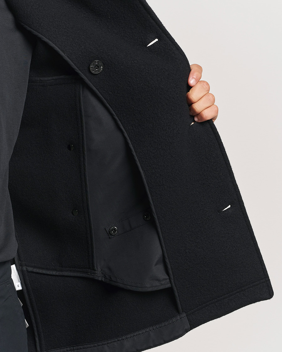Heren | Jassen | Stone Island | Ghost Wool/Cashmere Peacoat Black