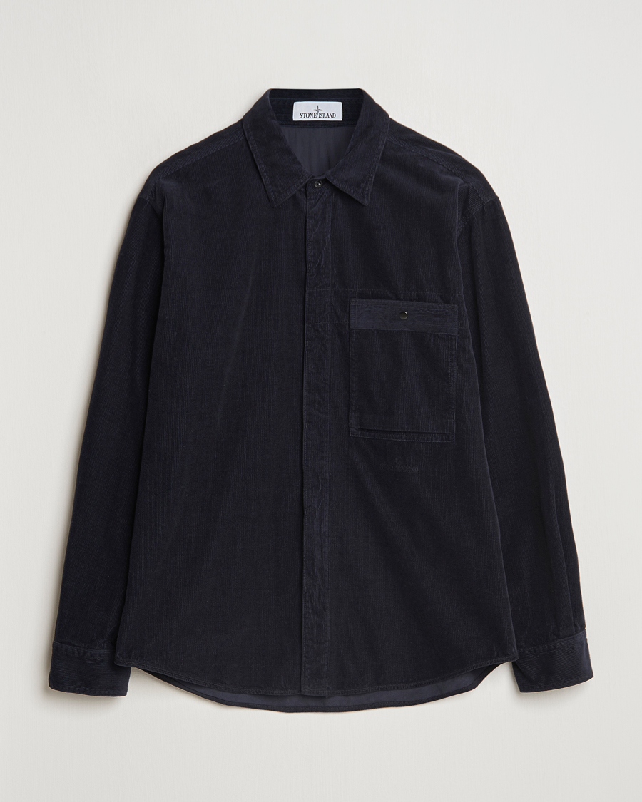 Heren | Overhemden | Stone Island | Cotton Cord Overshirt Navy Blue