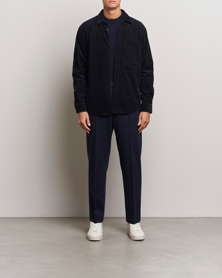 Heren | Overhemden | Stone Island | Cotton Cord Overshirt Navy Blue