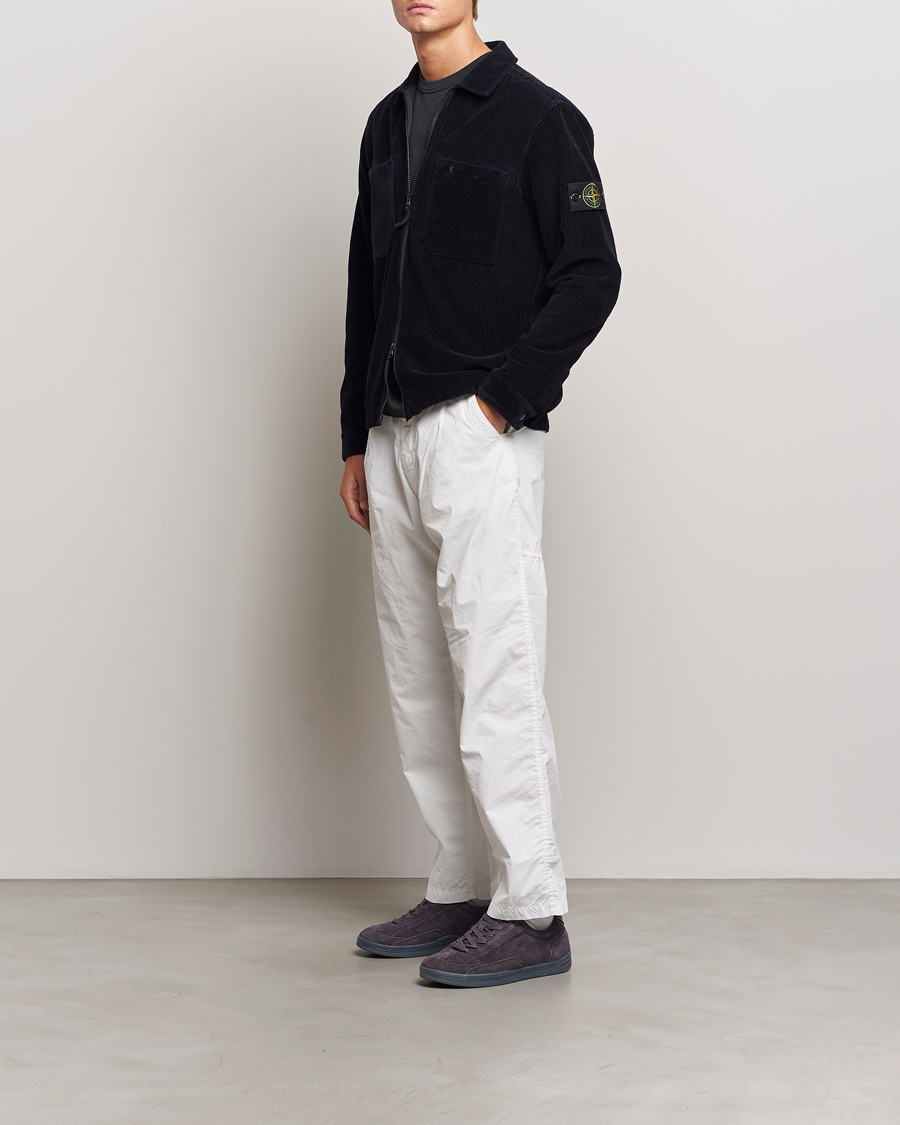 海外最新 Stone Island CareOfCarl.n - Man | Blue Navy Overshirt Corduroy Dyed Garment トップス