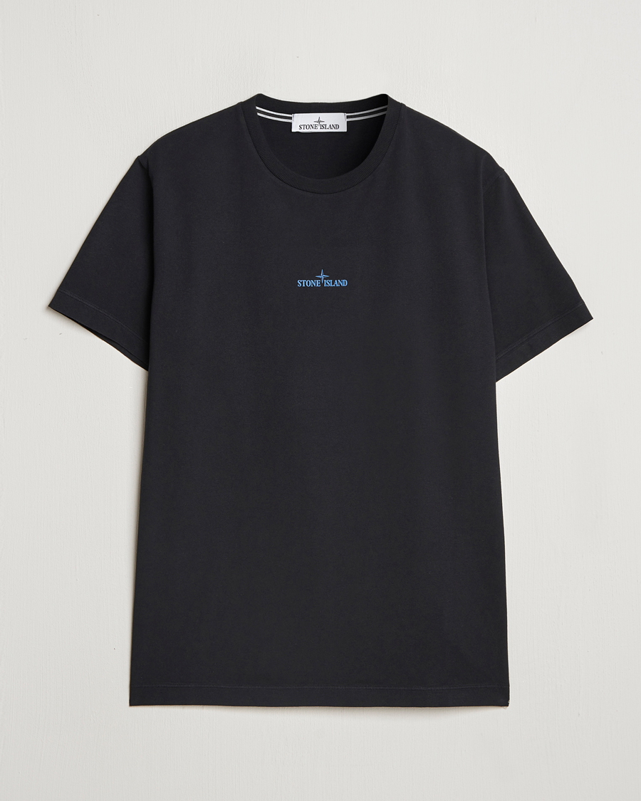 Stone Island Garment Dyed Jersey Logo T Shirt Black Man CareOfCarl